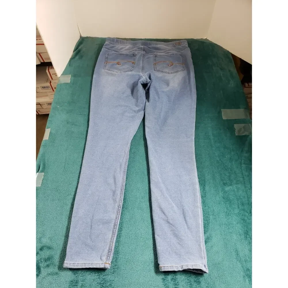 Justice Jeans Size 18 Girls Youth Blue Pants Stretch Pull On Mid Rise Legging